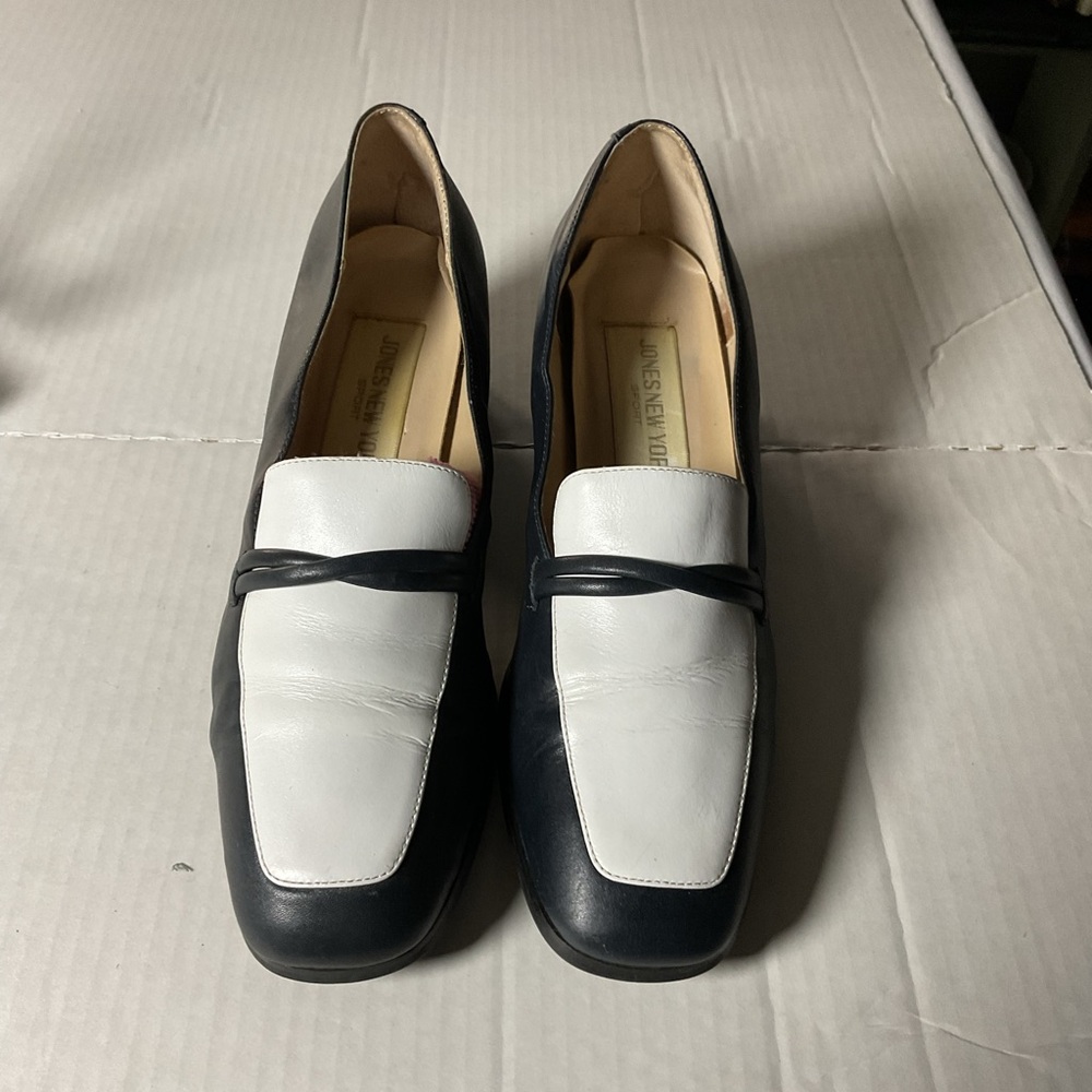 90s Jones New York Black and White loafer with chunky heel - Picture 1 of 7